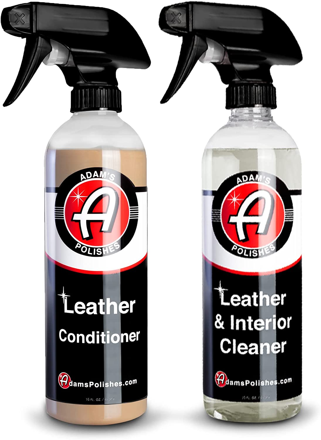 Two bottles of leather cleaner.