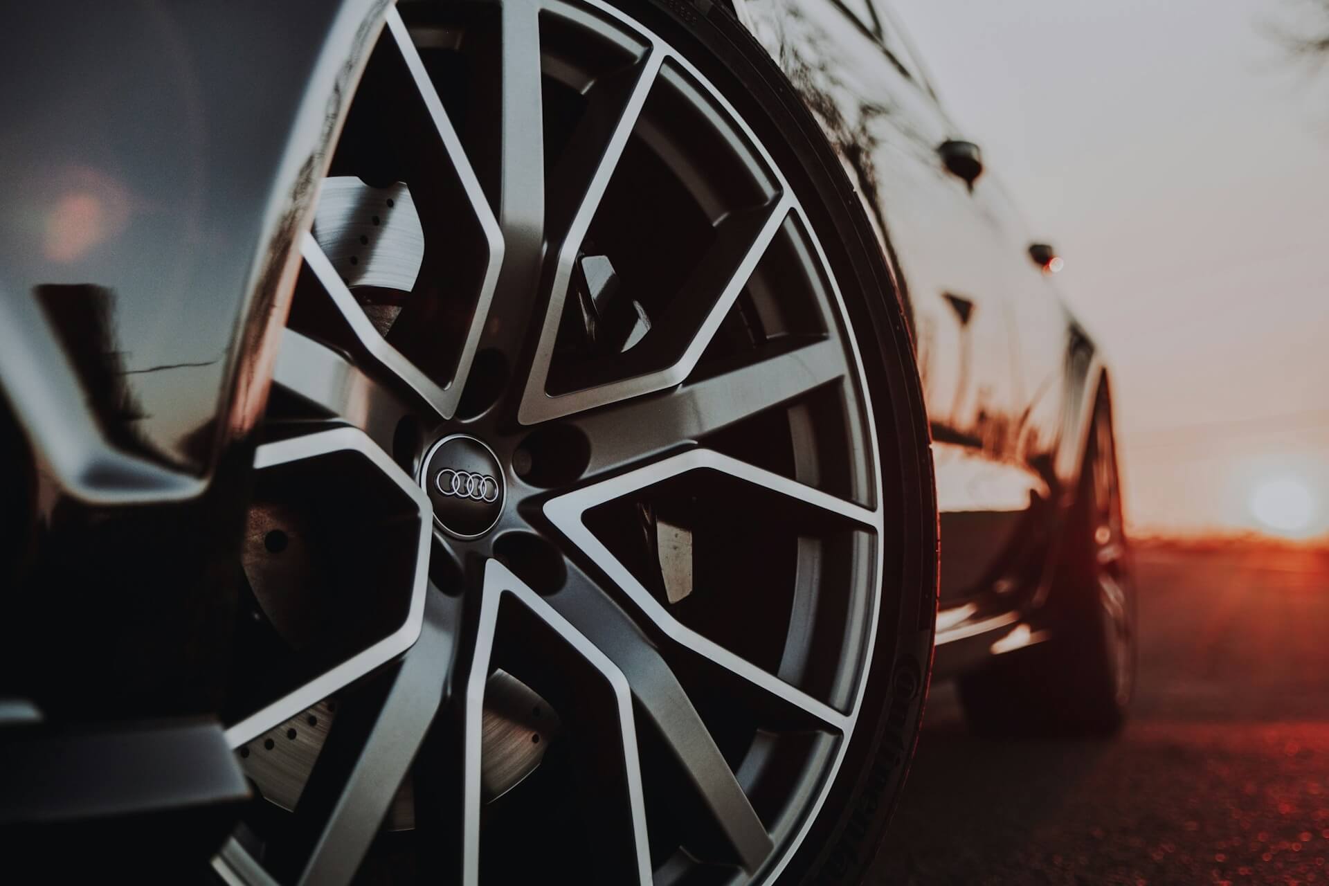 Side view of black car