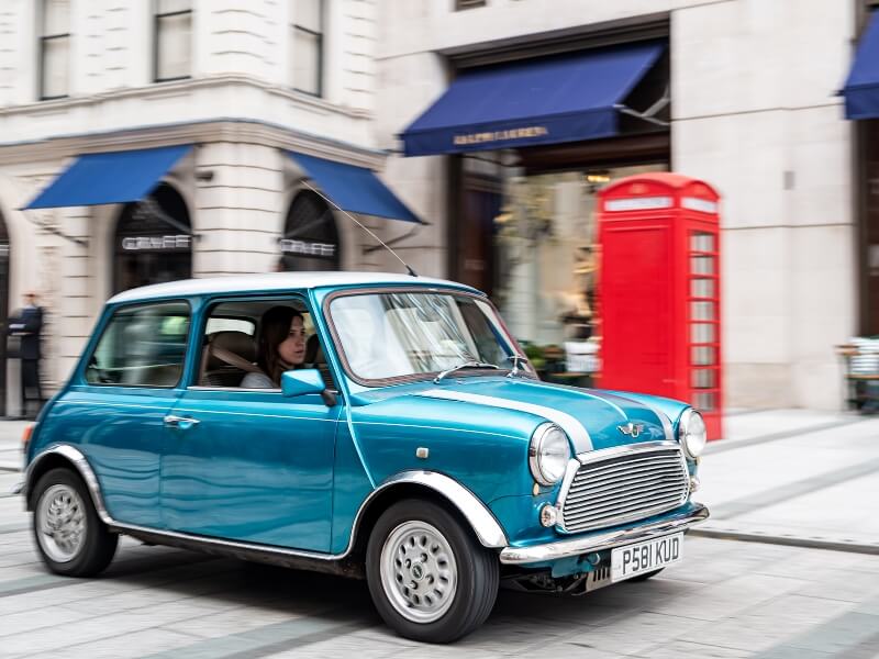 Electric Mini Cooper.