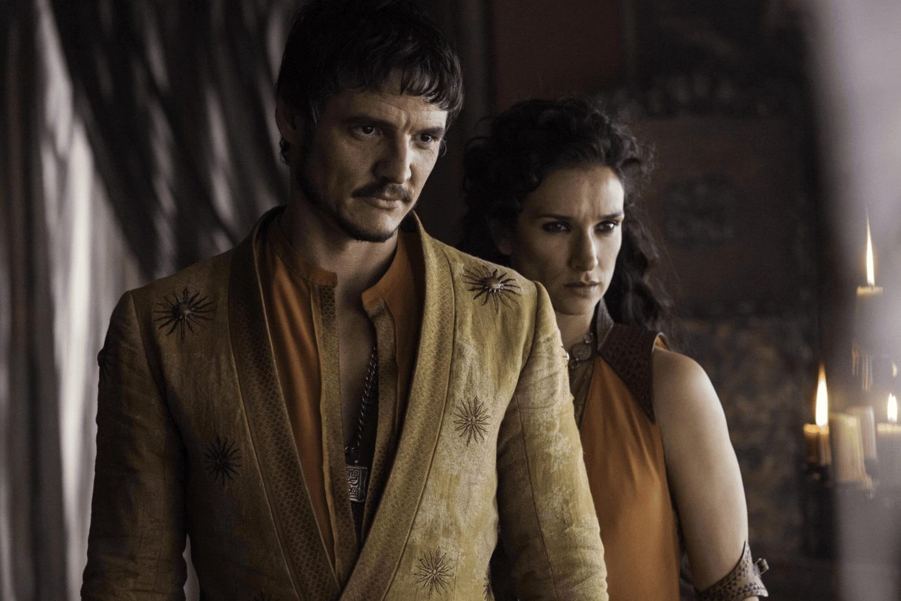Pedro Pascal as Oberyn Martell and Indira Varma as Ellaria Sand in Game of Thrones