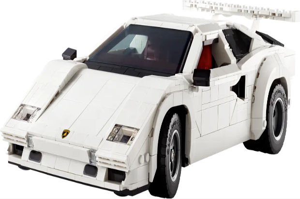 The white Lamborghini Countach 5000 is an iconic addition to the Lego range.