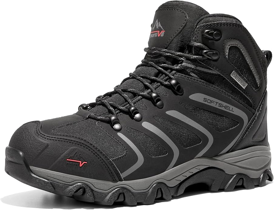 A single ankle-high waterproof boot with gray accents against a white background.