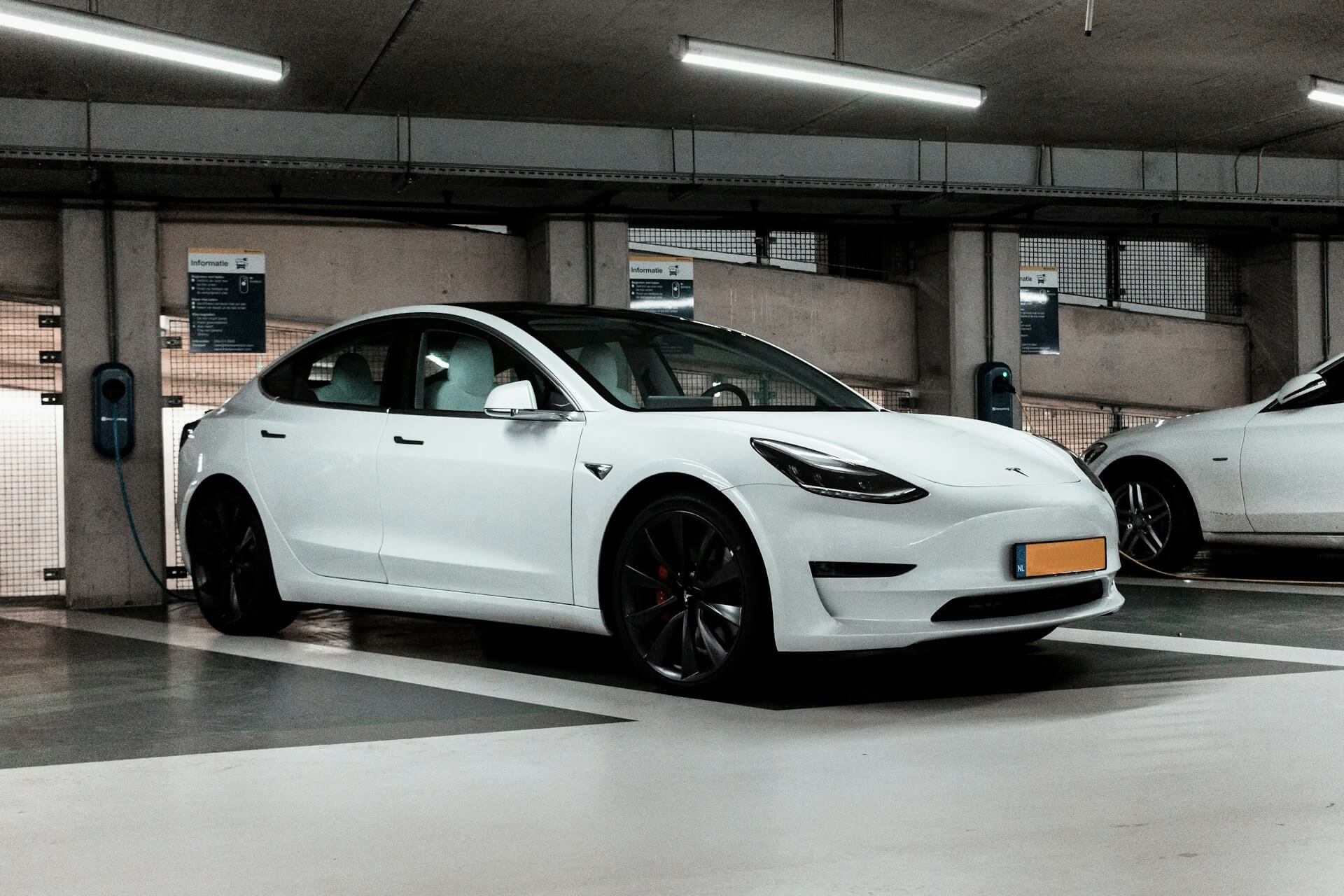 White Tesla