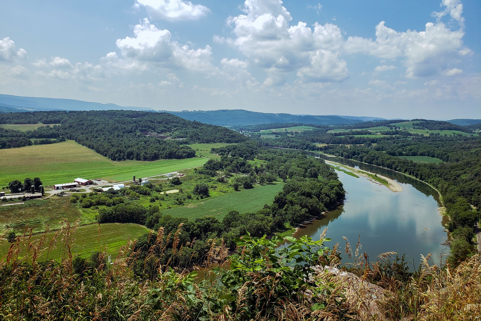 A high rise view overlooking PA scenery