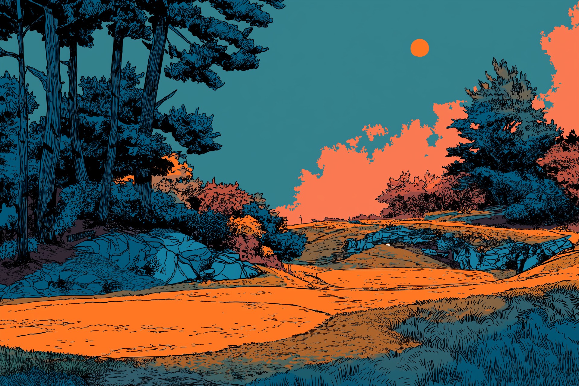 a sprawling golf course