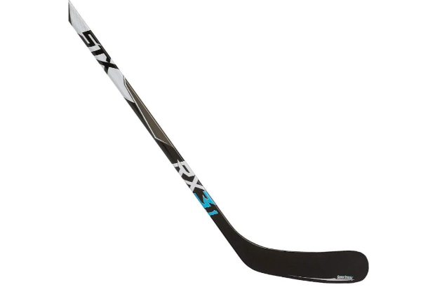 a black and white RX31 hockey stick
