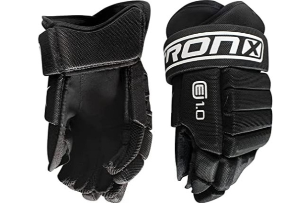 black TronX hockey gloves