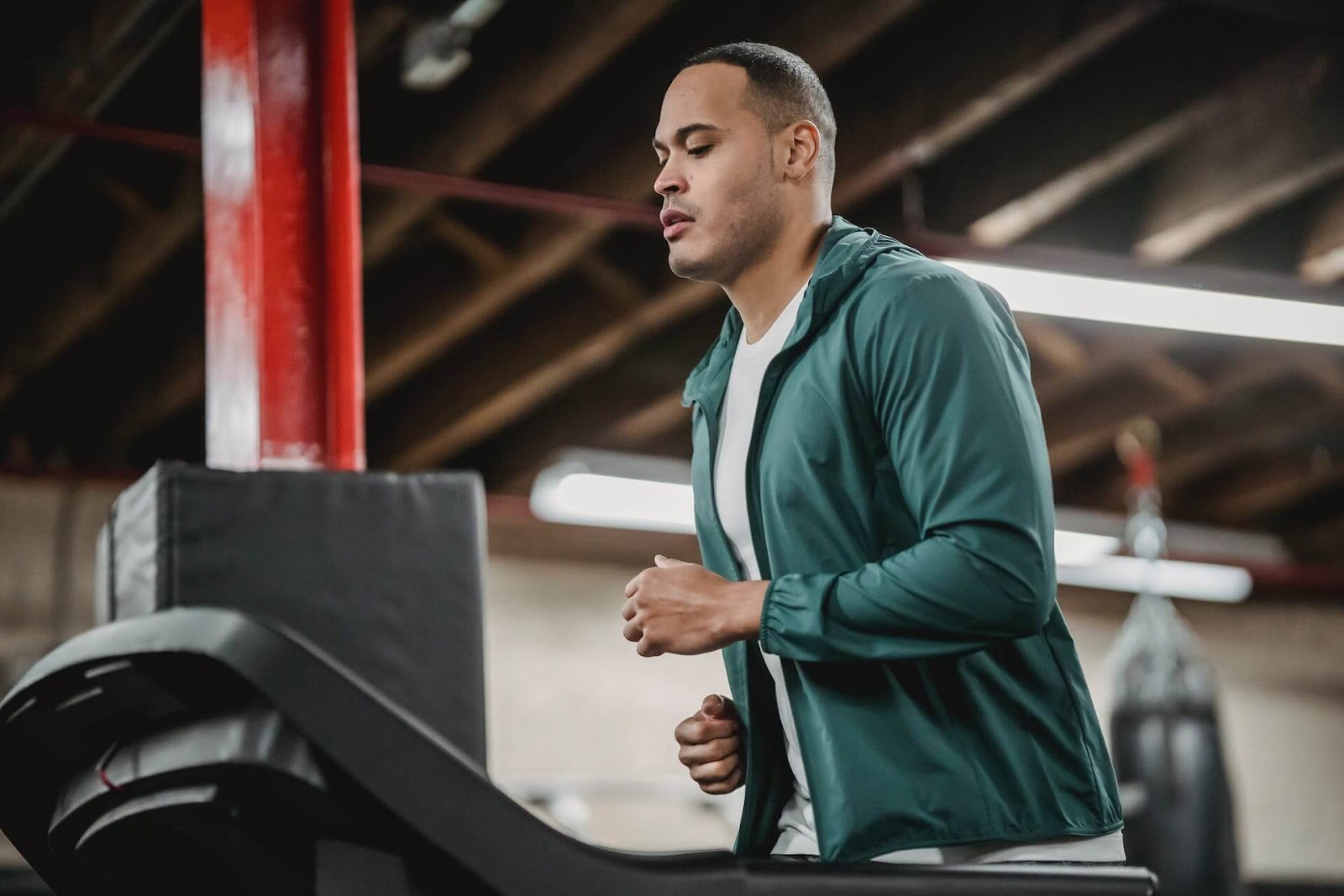Man jogging on treadmill
