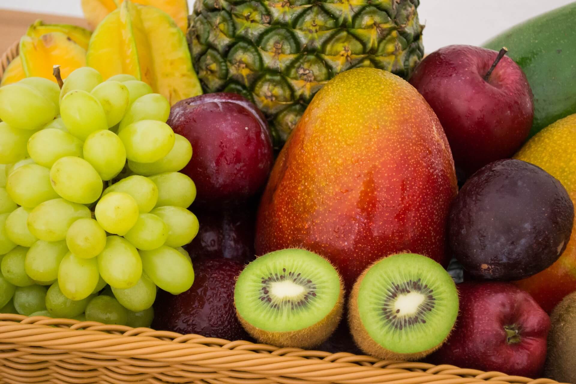 Basket of fresh fruits
