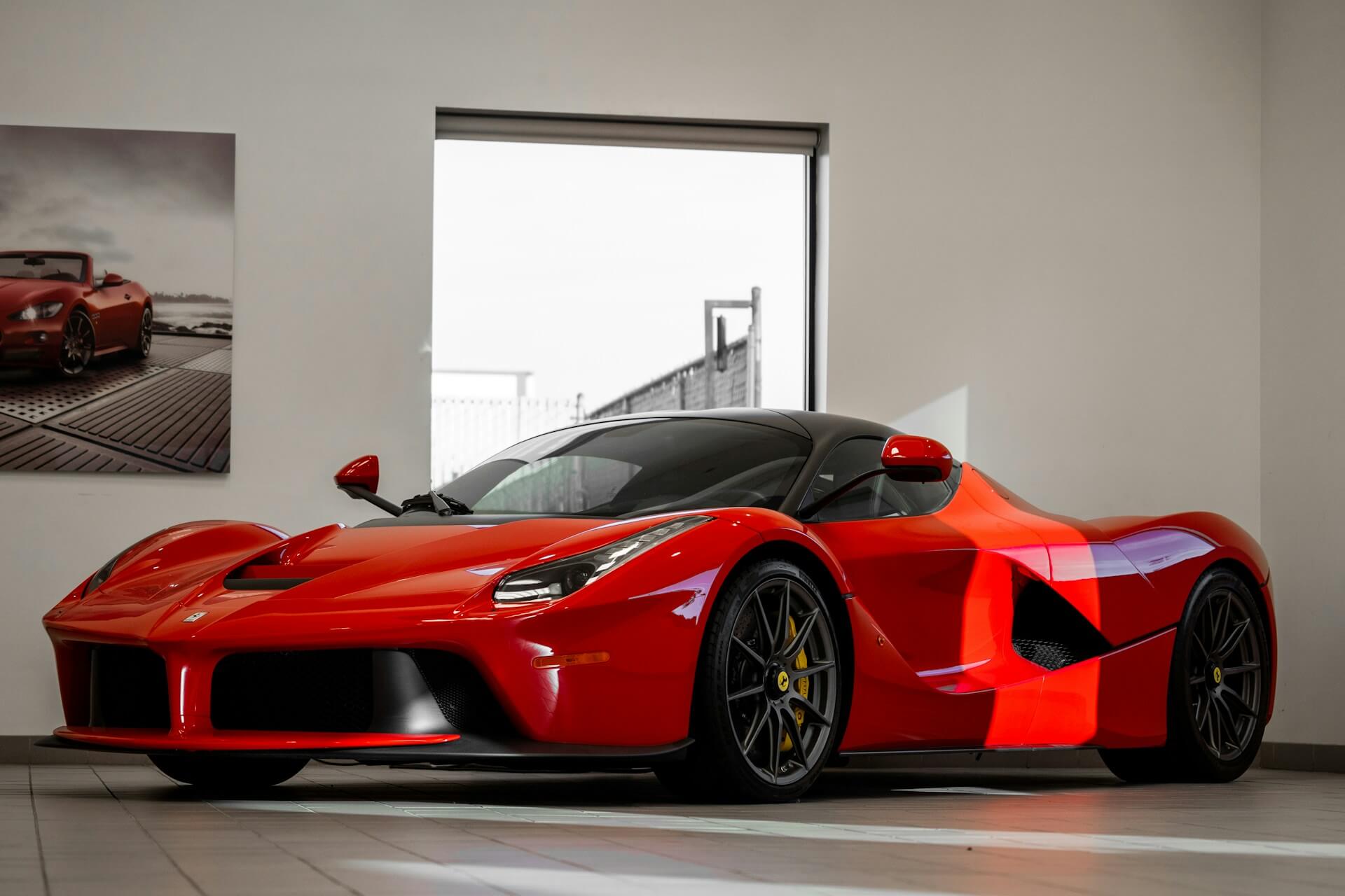 Red LaFerrari on display