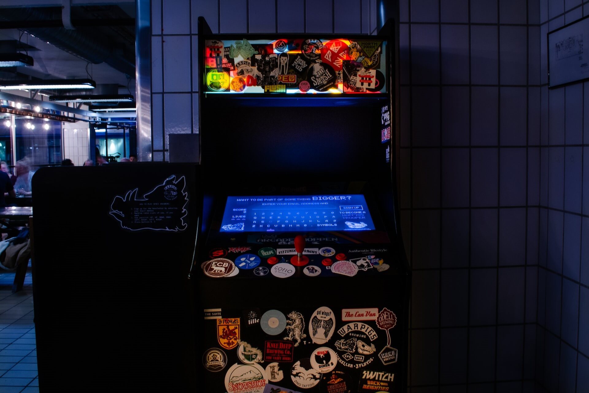 Space invaders arcade cabinet