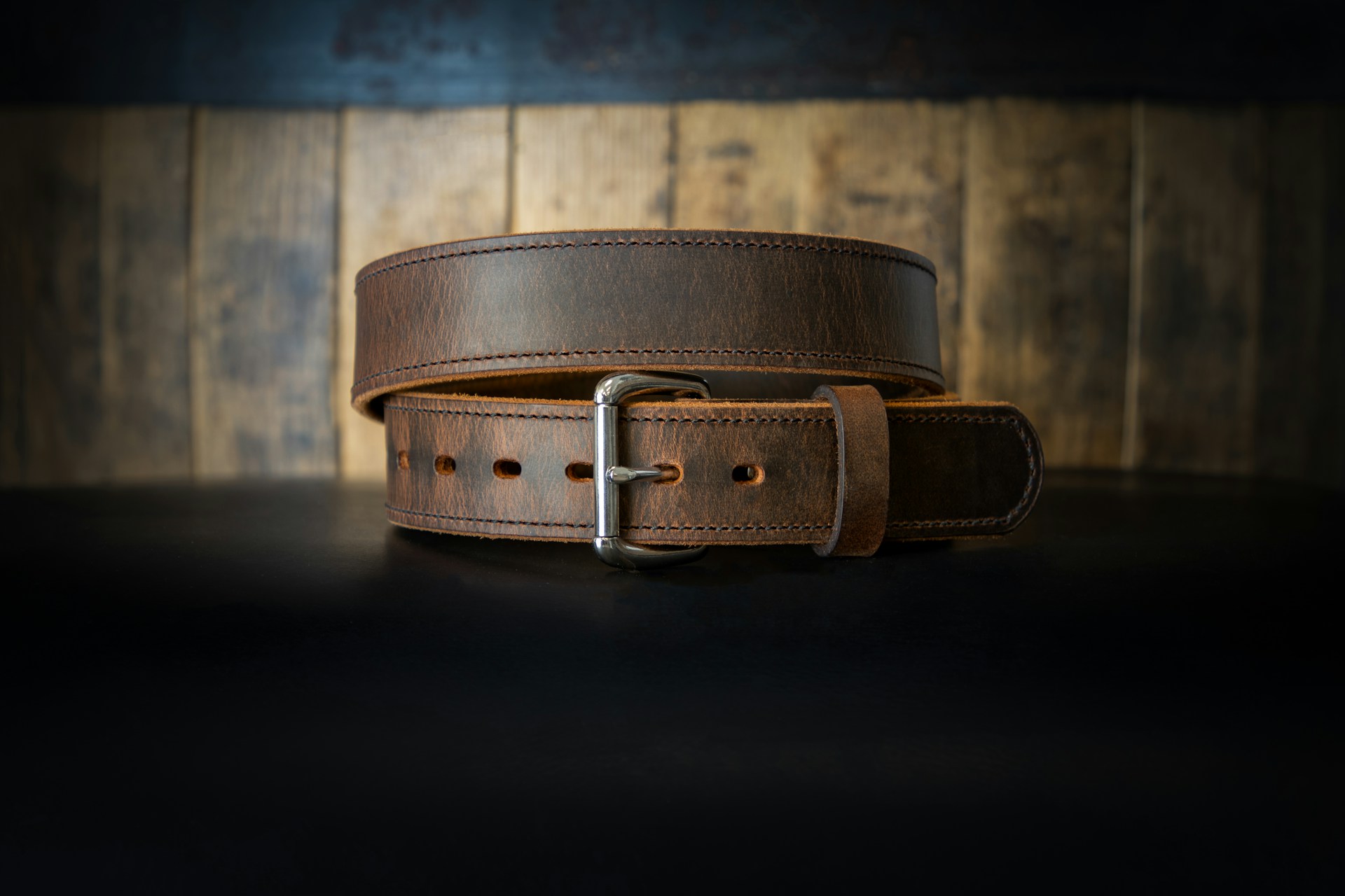 a thick leather belt