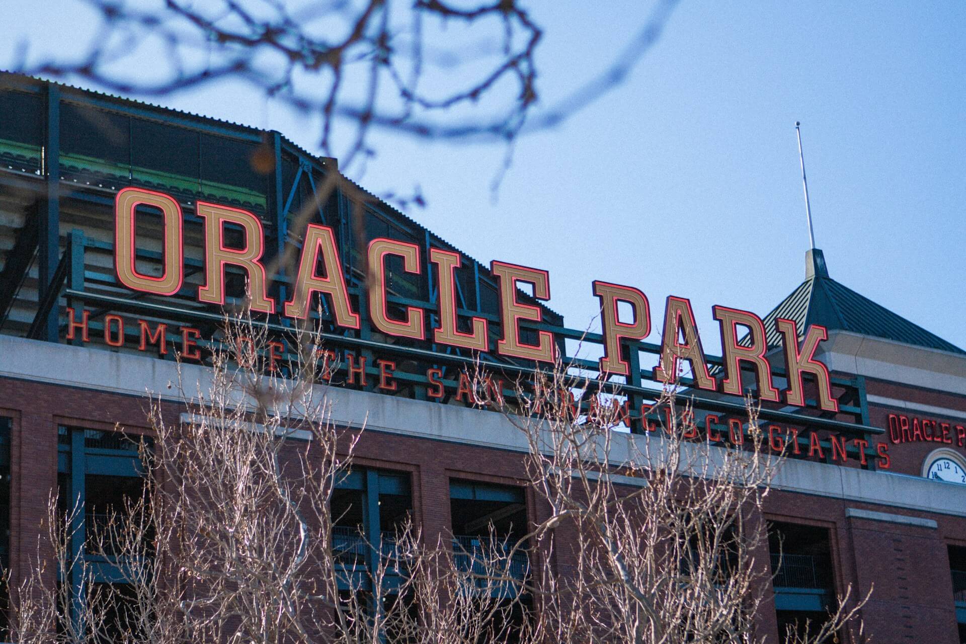 The outside of Oracle Park in San Francisco, California.