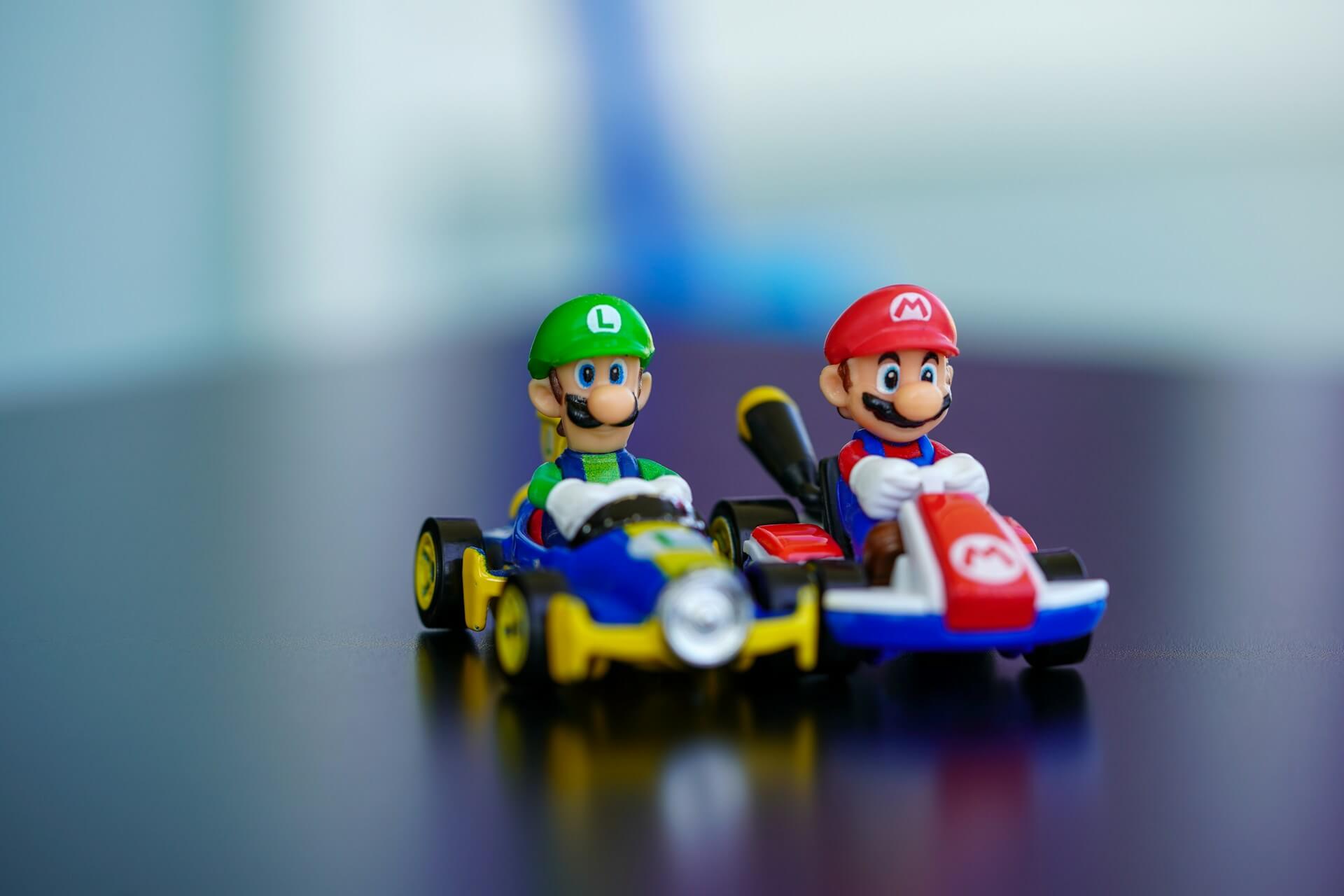 Miniature Mario and Luigi toys
