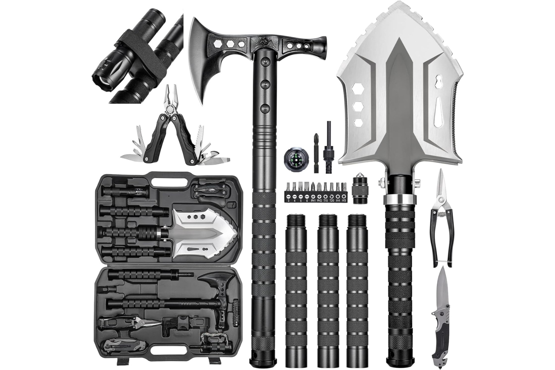 HUZSV Shovel and Ax Survival Set
