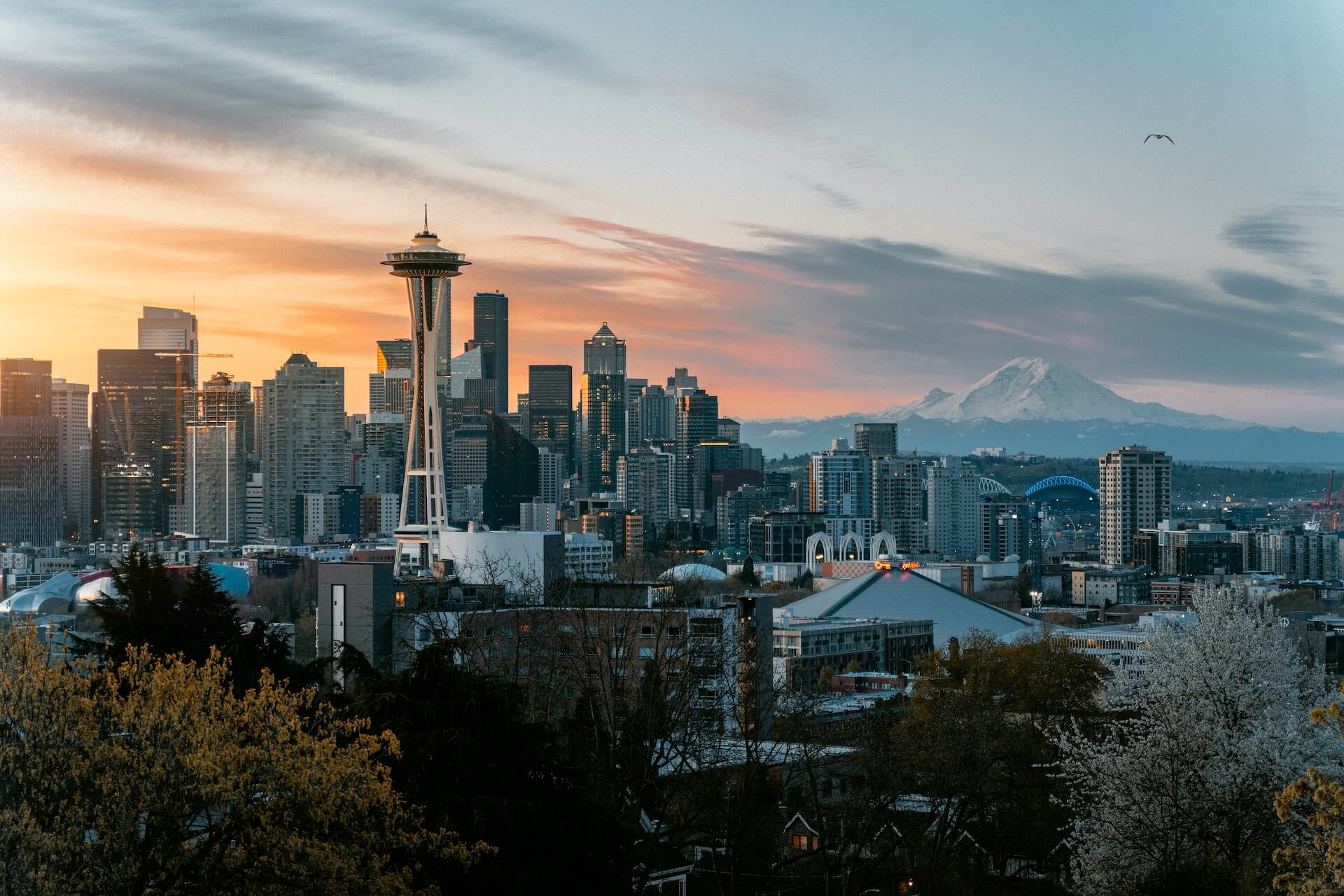 View of the Space Needle in Seattle, Washington