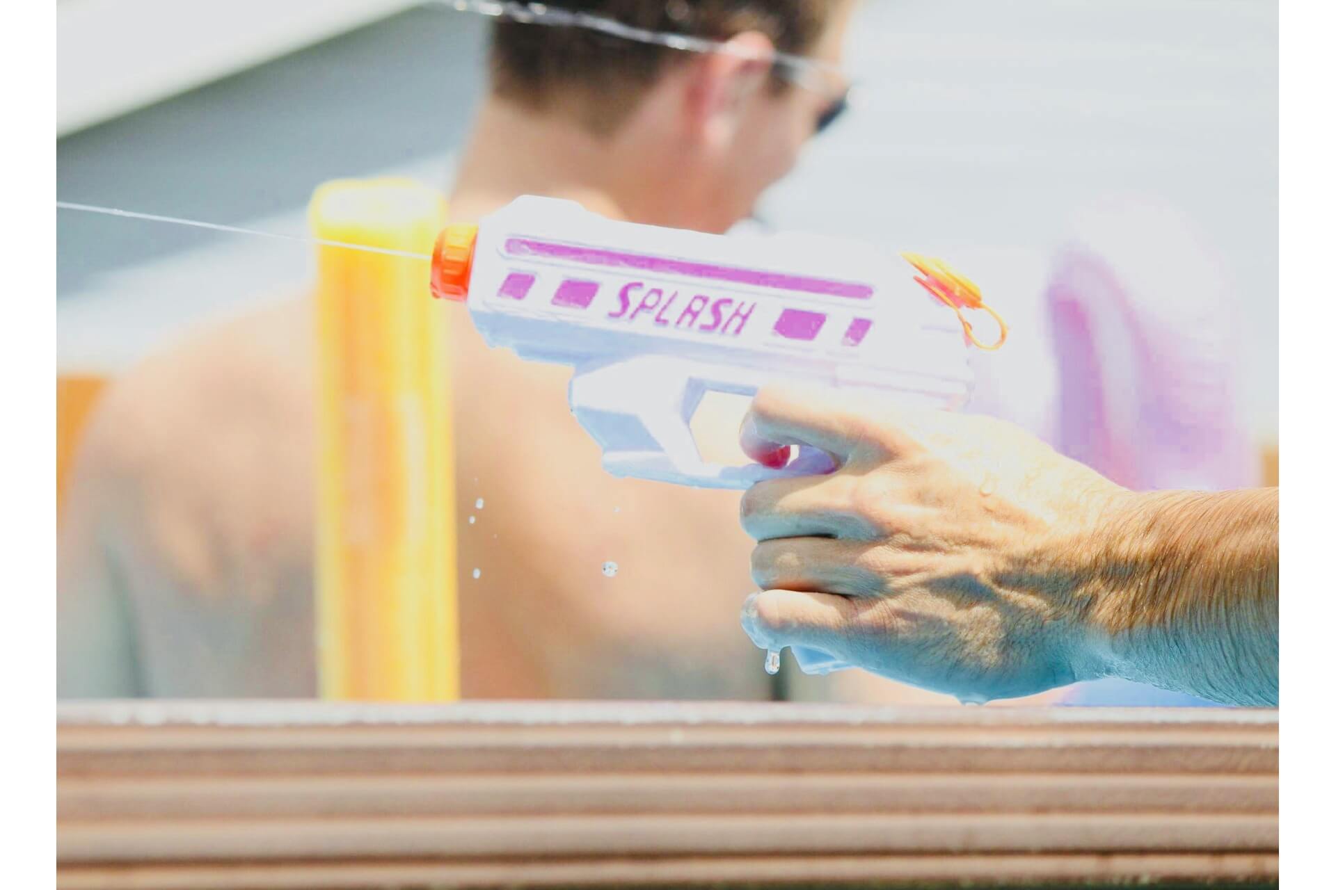 A person using a water gun