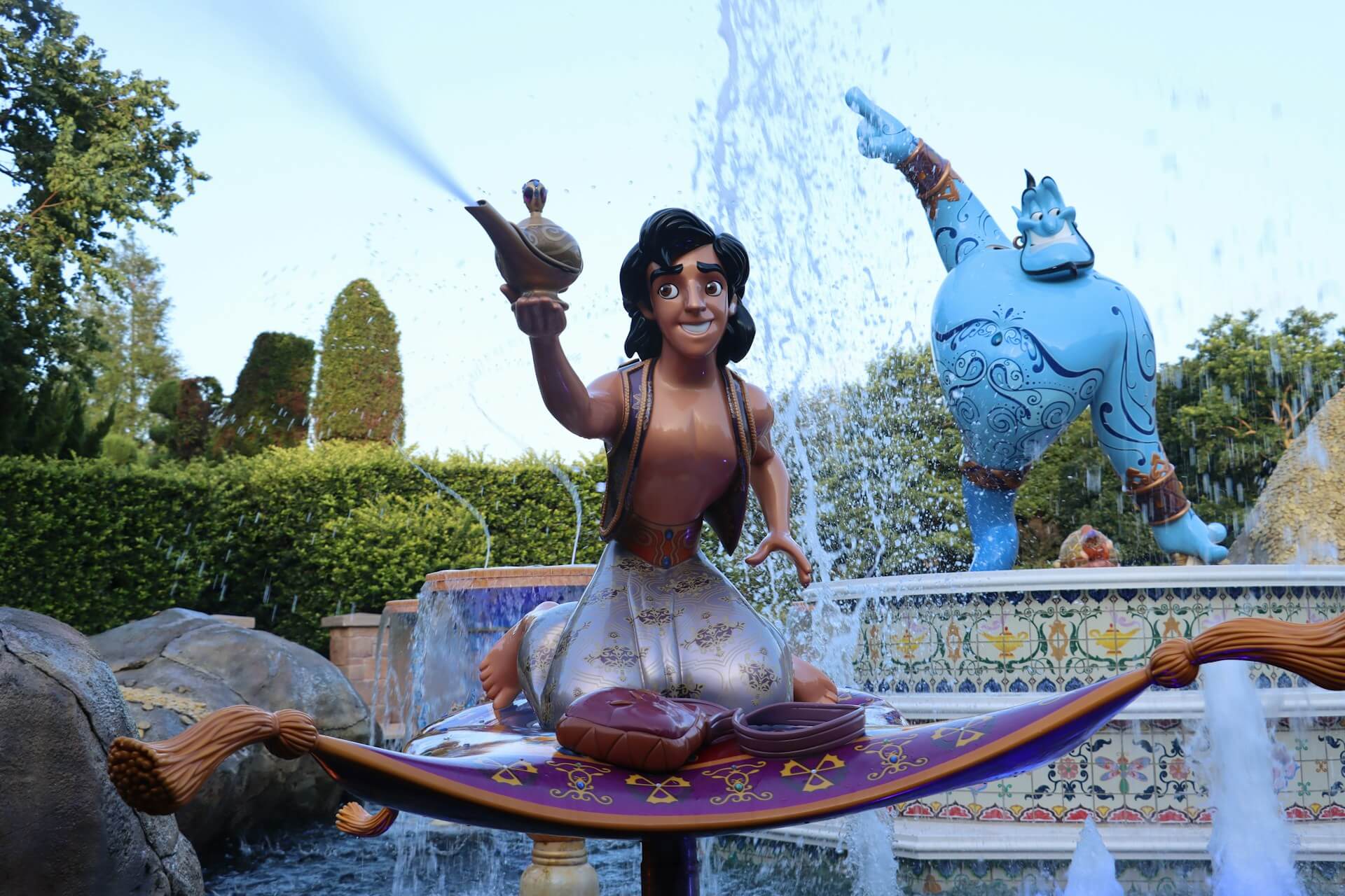 Aladdin statue at Disneyland in Shanghai, China