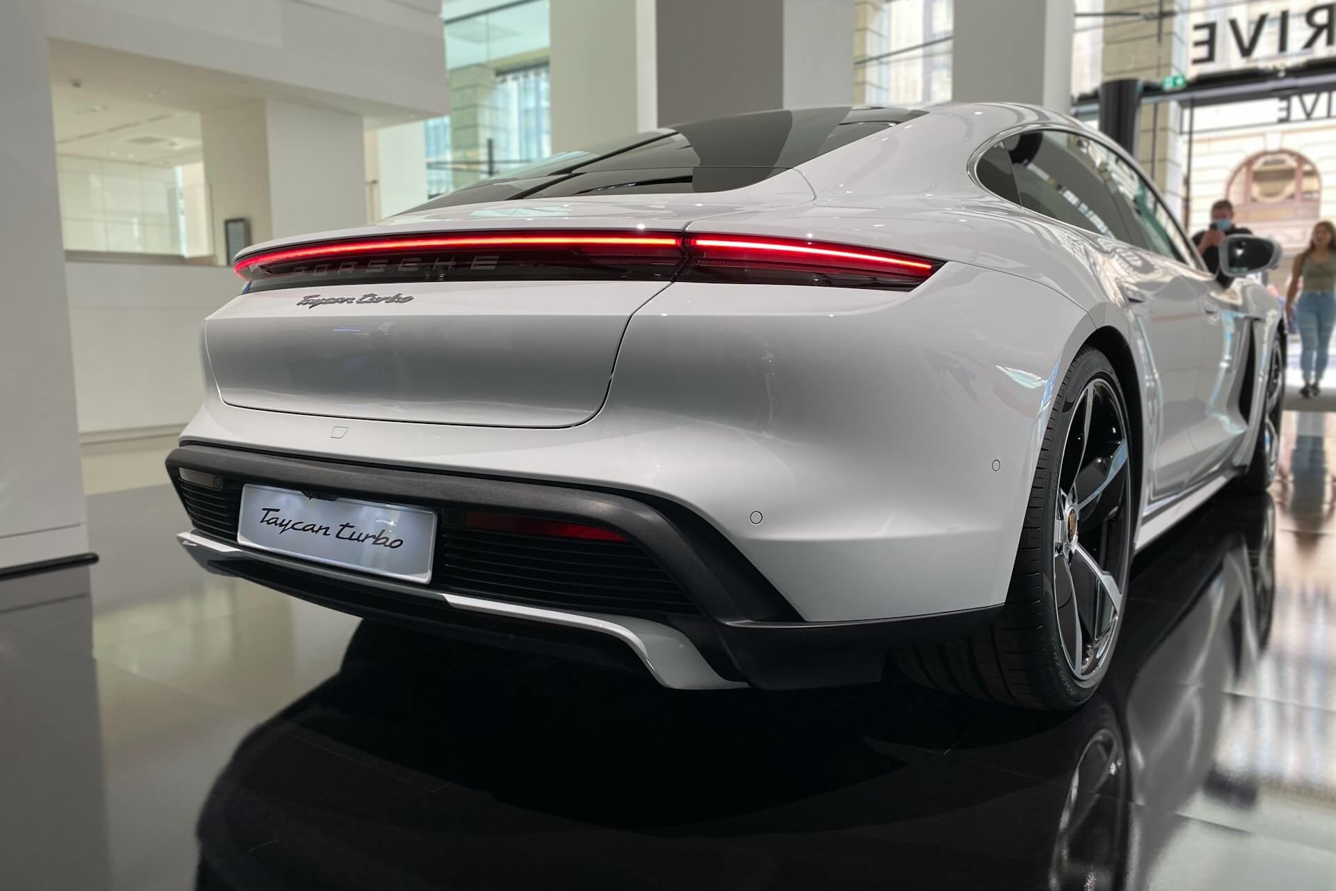 Porsche Taycan Turbo on display in Germany