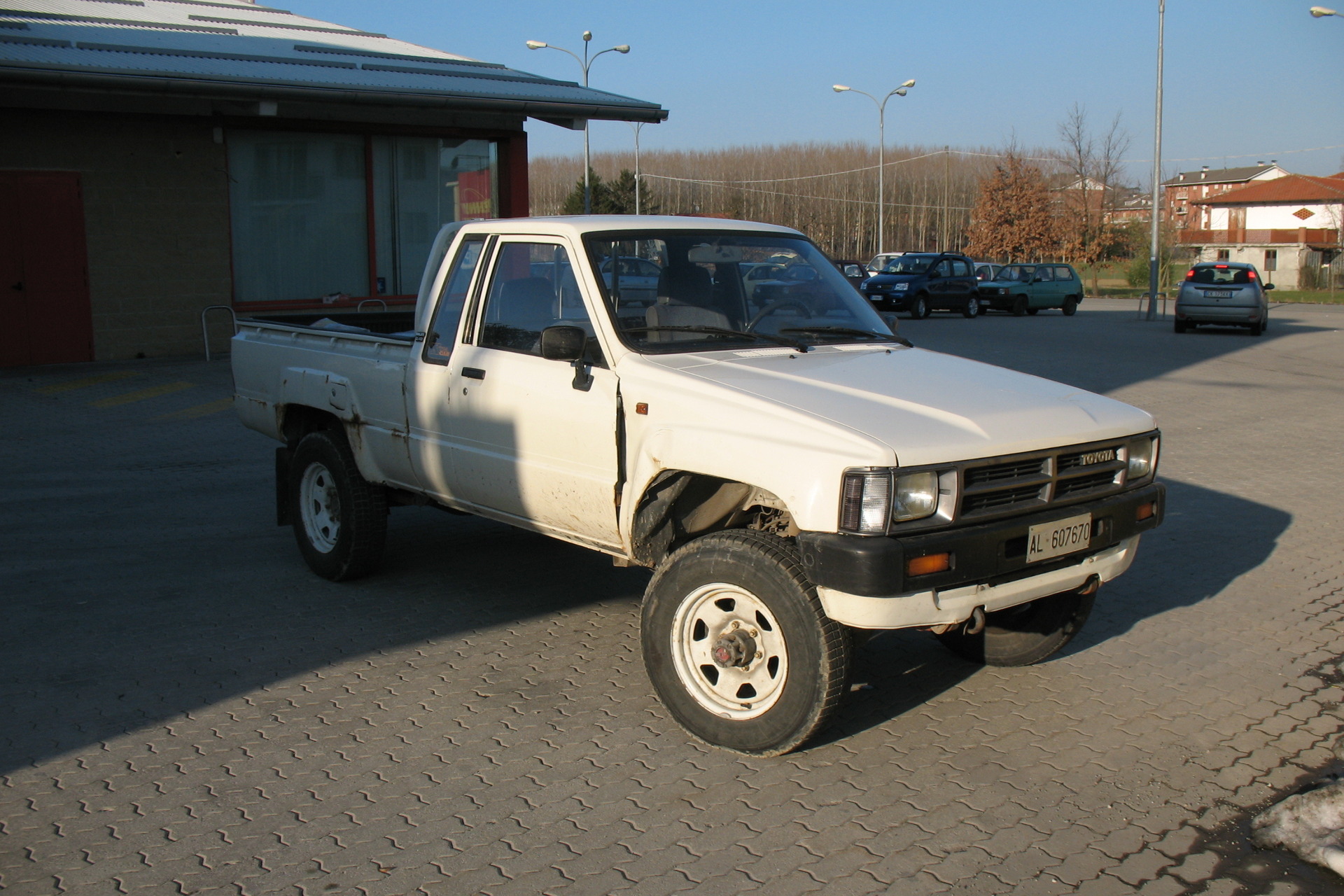 A beat up Toyota Hilux