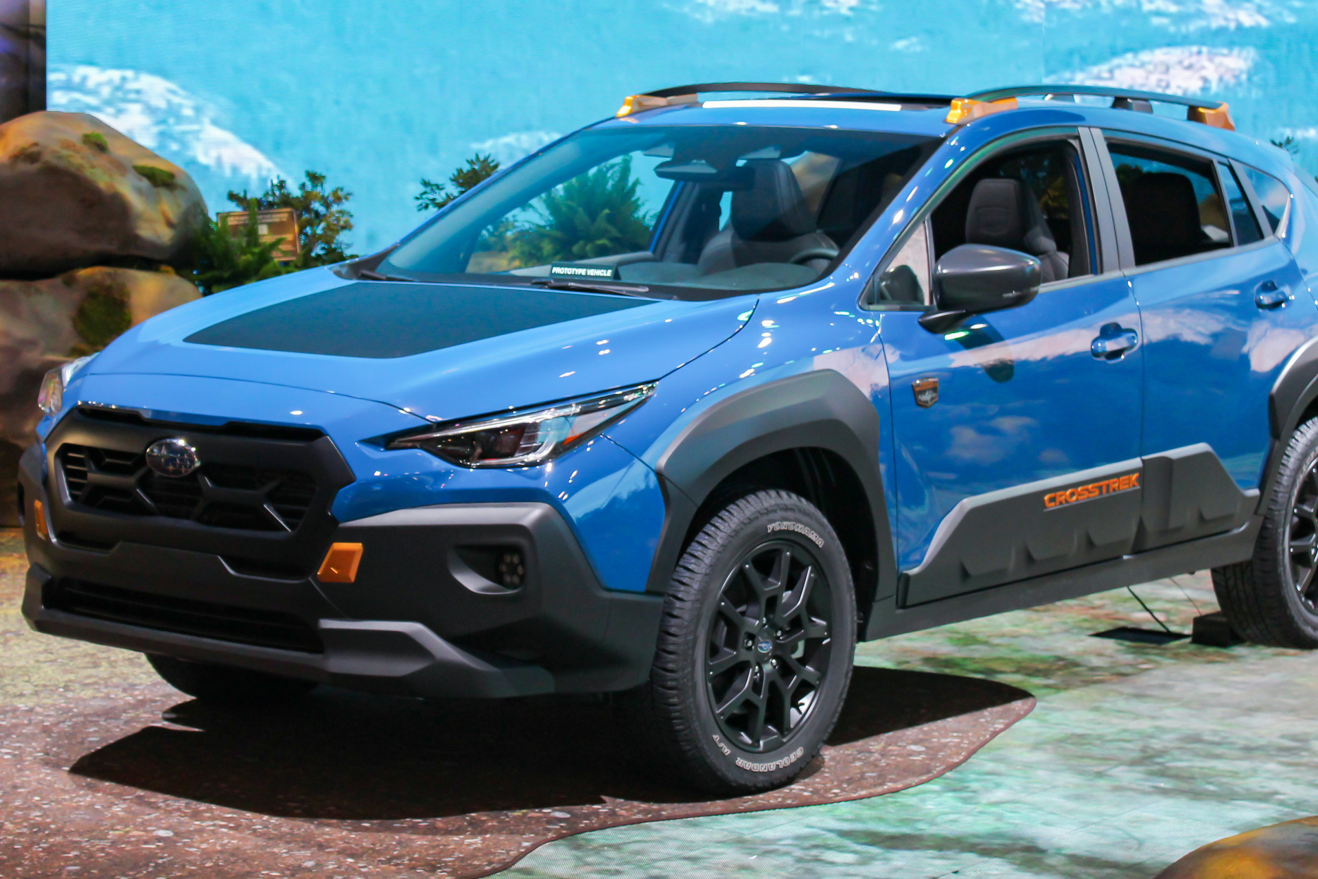 Bright blue Subaru Crosstrek Wilderness