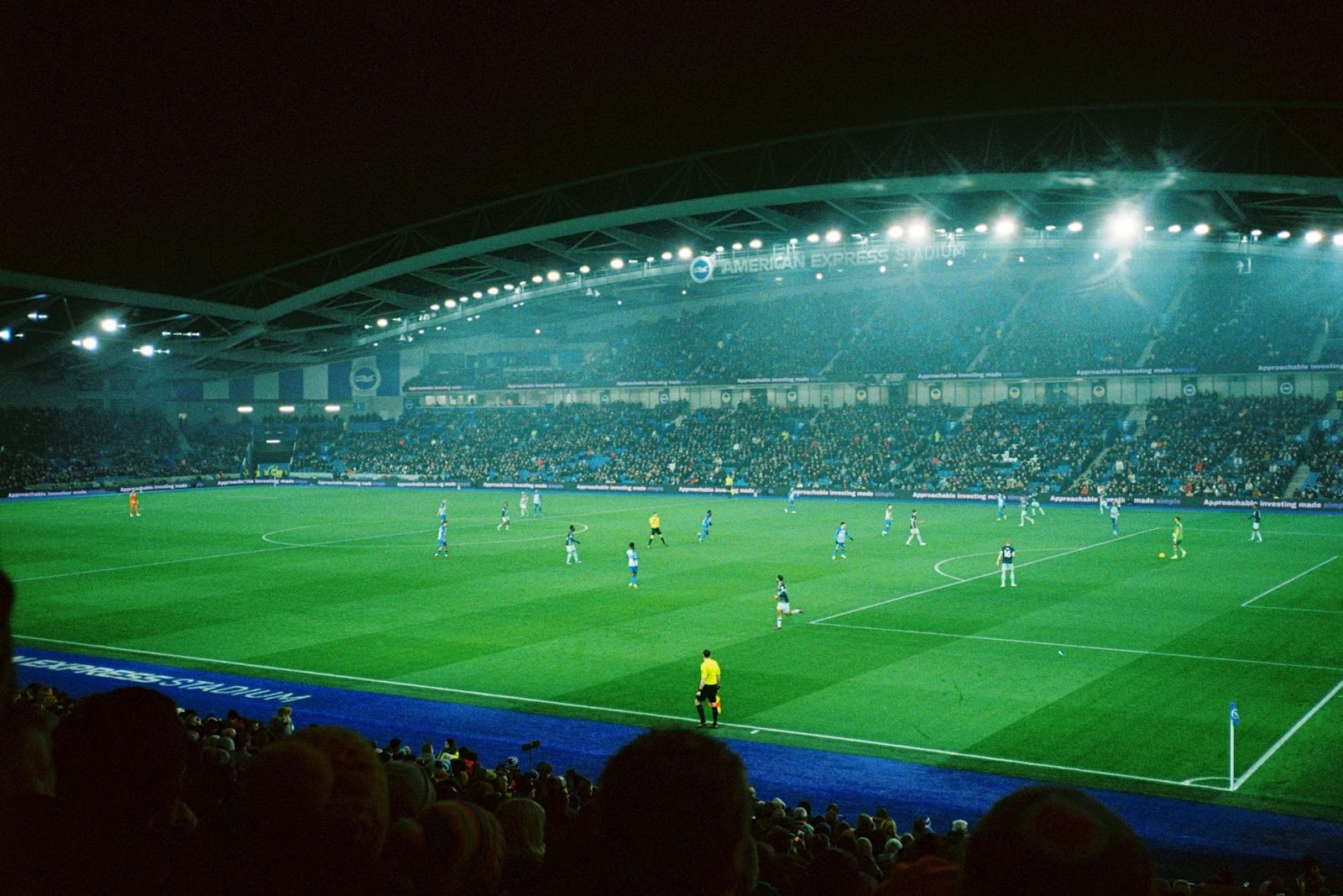 zoomed out view of soccer match