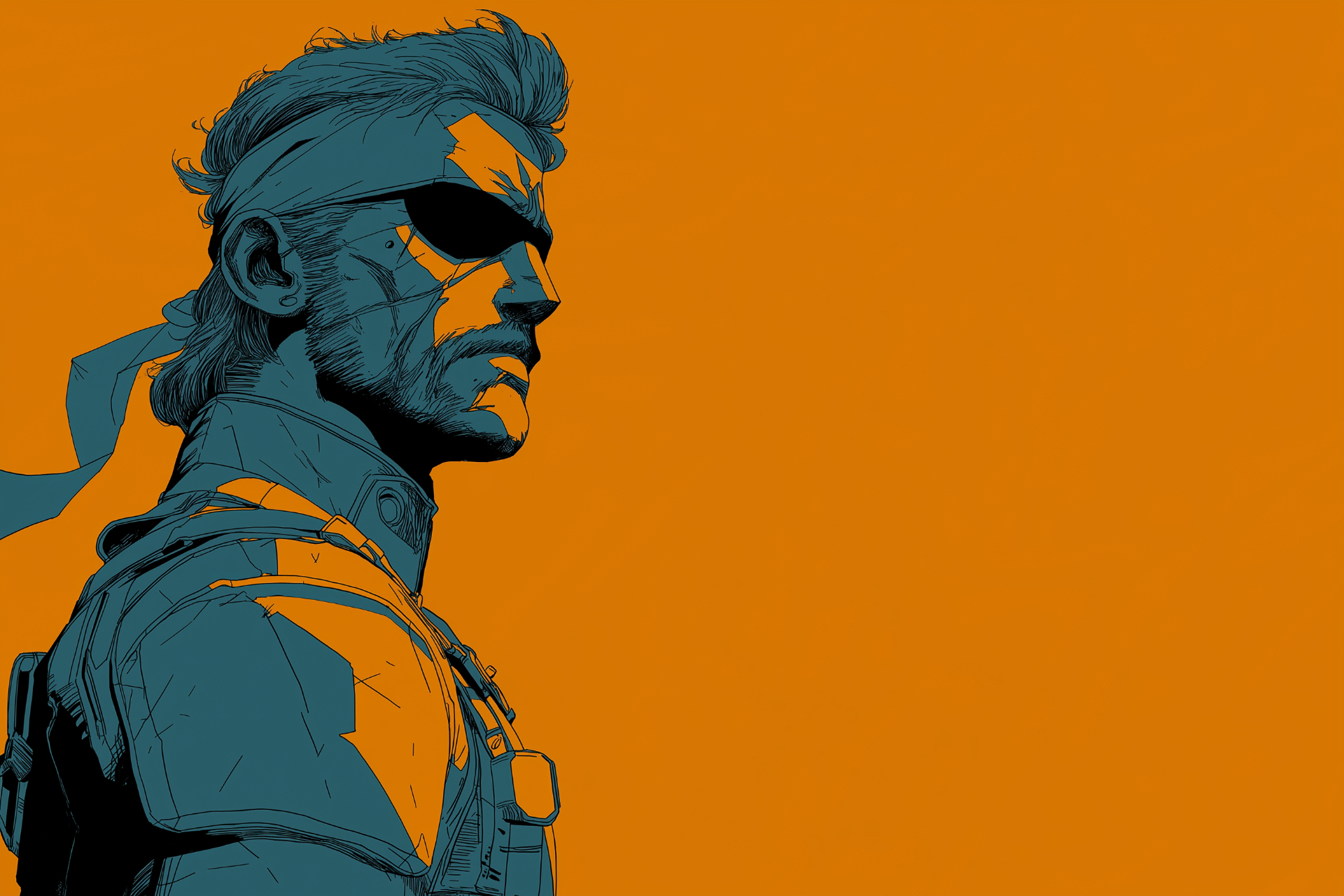 Side view of Big Boss from Metal Gear