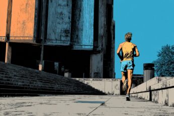 Illustration of man jogging