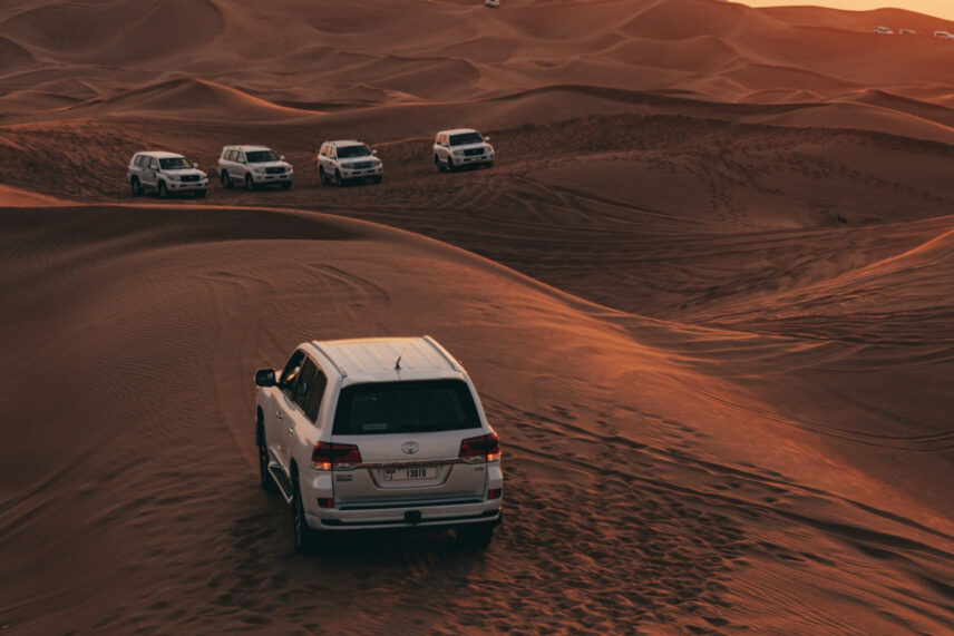 Toyota Land Cruisers in the desert