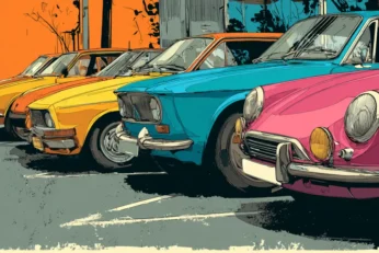 classic cars in a row