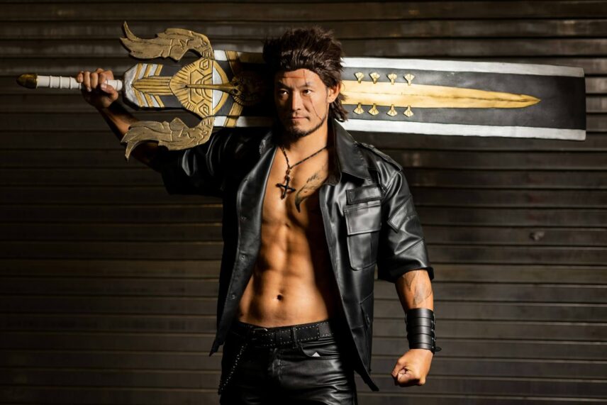 Man cosplaying a character from Final Fantasy