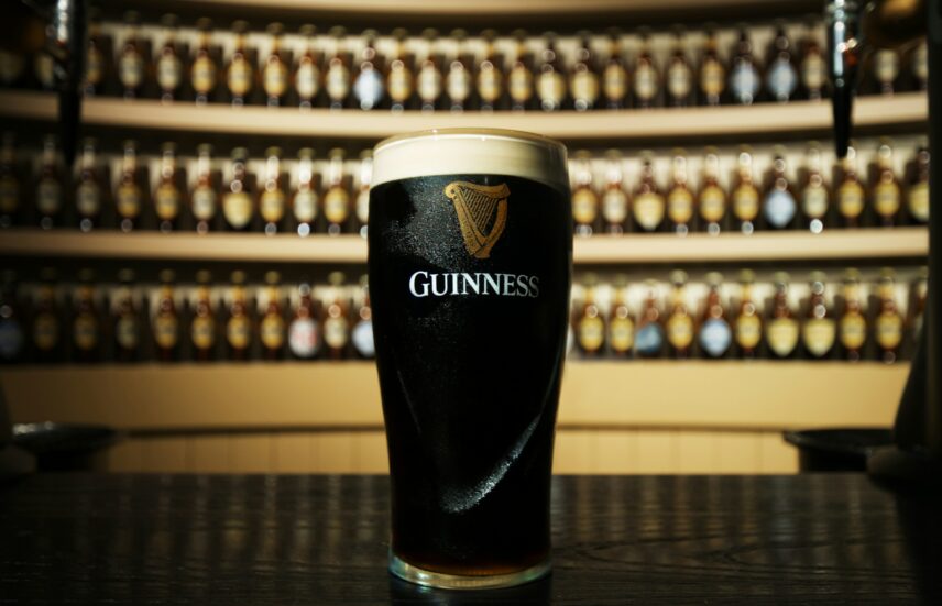 Glass of Guinness in Bar