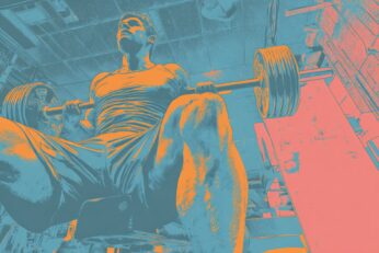 illustration of man working out at a gym