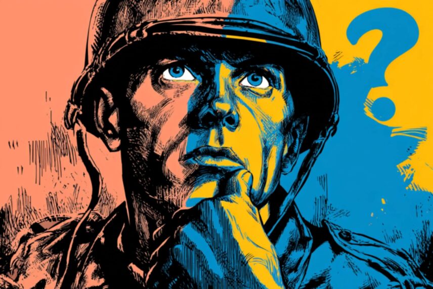 soldier with a question mark next to his head
