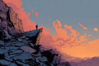 squaddeepfx_man_climbing_a_mountain_near_a_sunset._In_a_Brutali_daf118b9-8a34-4383-a1eb-5ad060d7a83e-1