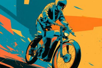 squaddeepfx_man_on_an_electric_bike._in_a_Brutalist_graphic_nov_12205e0f-ef3e-4e7d-b6af-9f3df8c89e10
