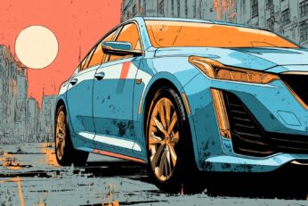 Illustration of a parked sedan