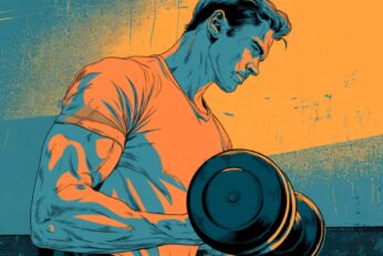 Illustration of man working out
