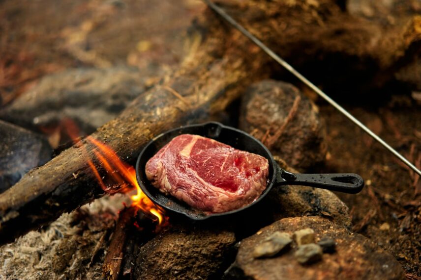 Cast-Iron Steak with Garlic and Herbs, Camping meal ideas