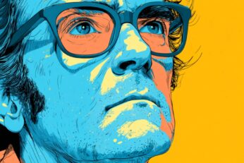 Illustration of man wearing glasses with thick frames