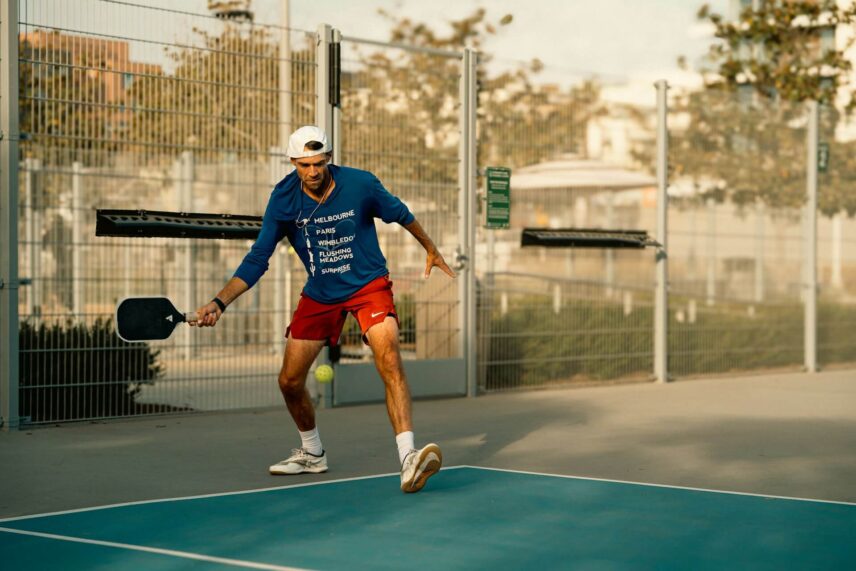 a man practicing to improve his pickleball skills