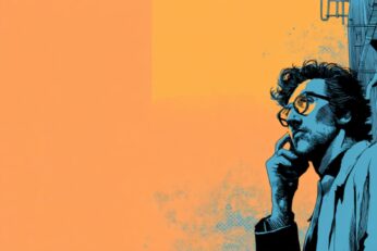 illustration of man talking on a smartphone