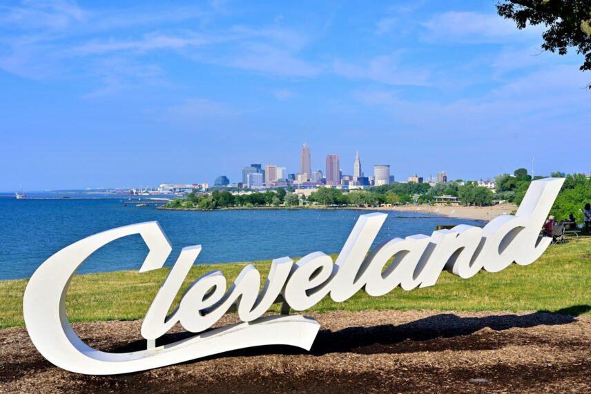 Cleveland script sign