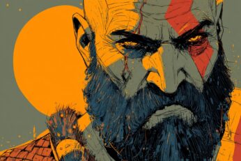 Illustration of Kratos from God of War