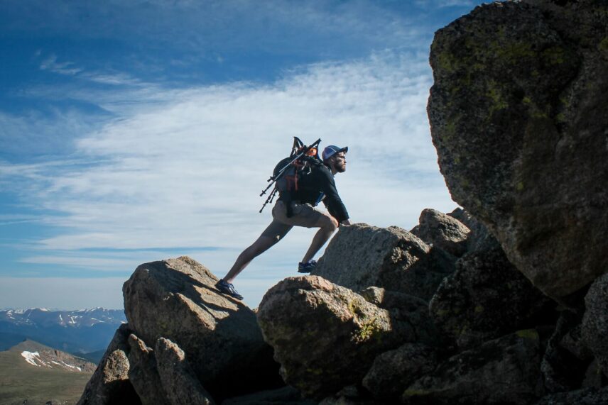 A man hiking