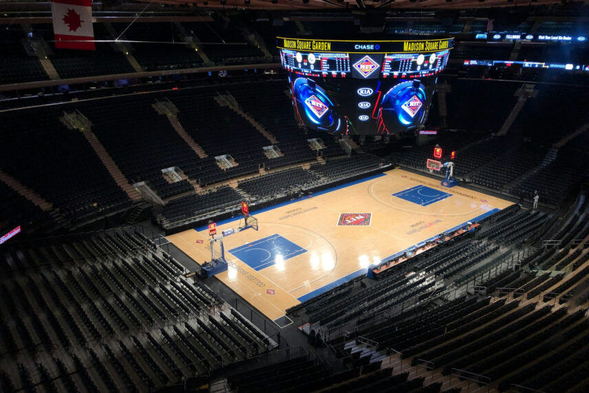 Empty view of Madison Square Garden in New York City
