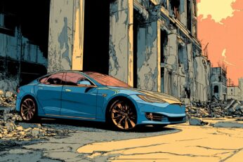 illustration of a Tesla