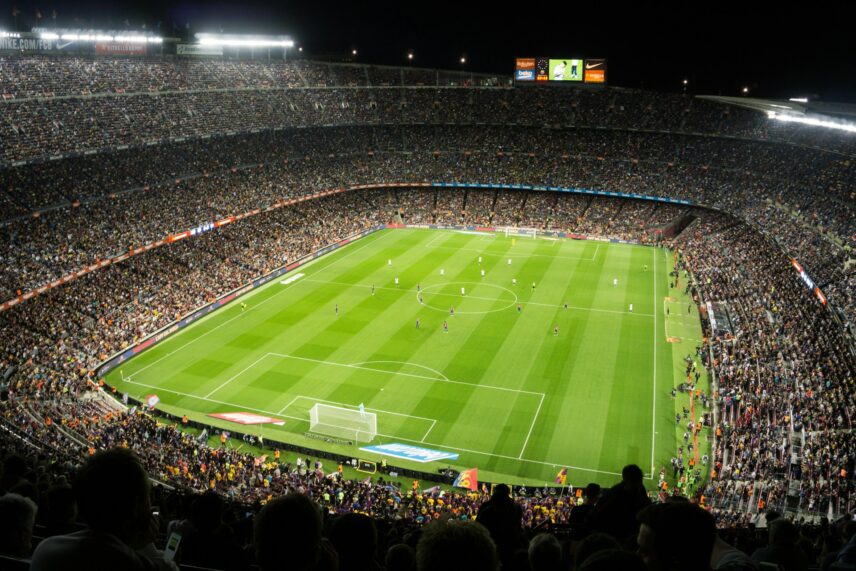 football soccer match stadium