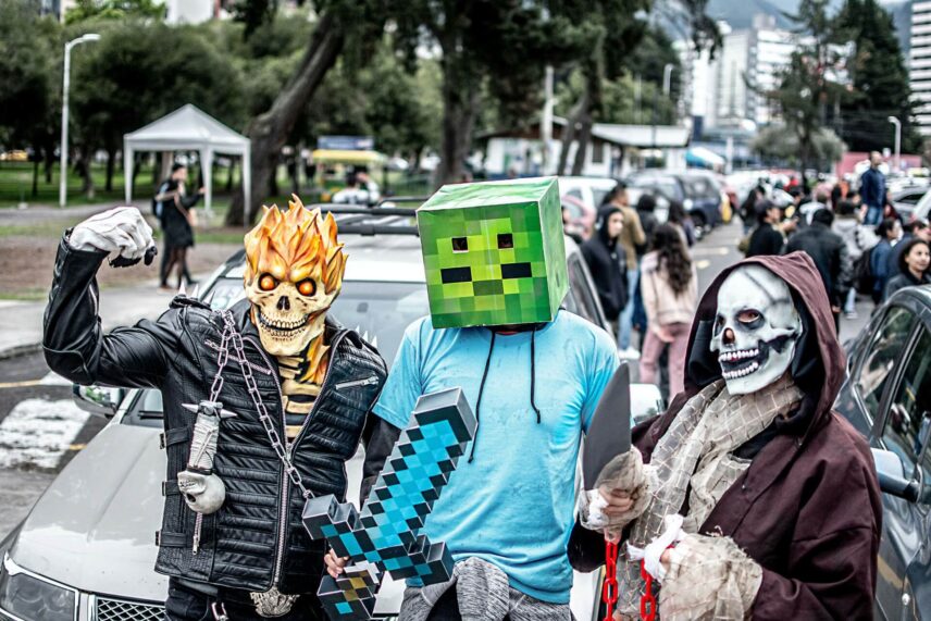 People wearing costumes