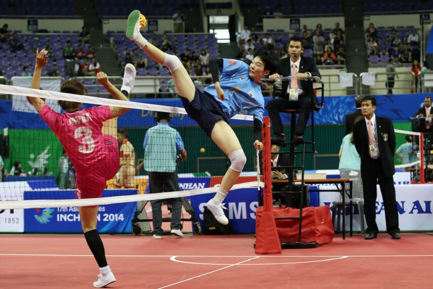 a game of sepak takraw at the Asian Games